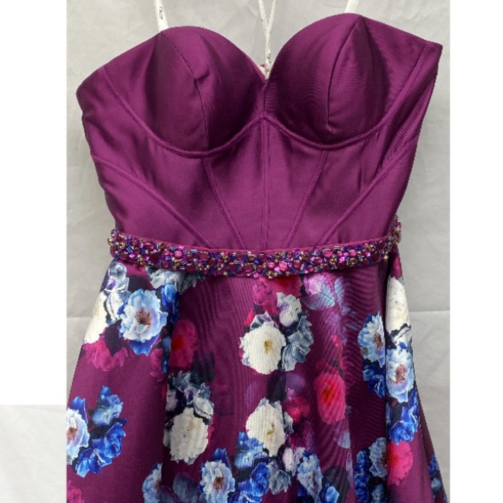 Magenta Evenings By Mon Cheri strapless corset ball gown - Picture 3 of 8